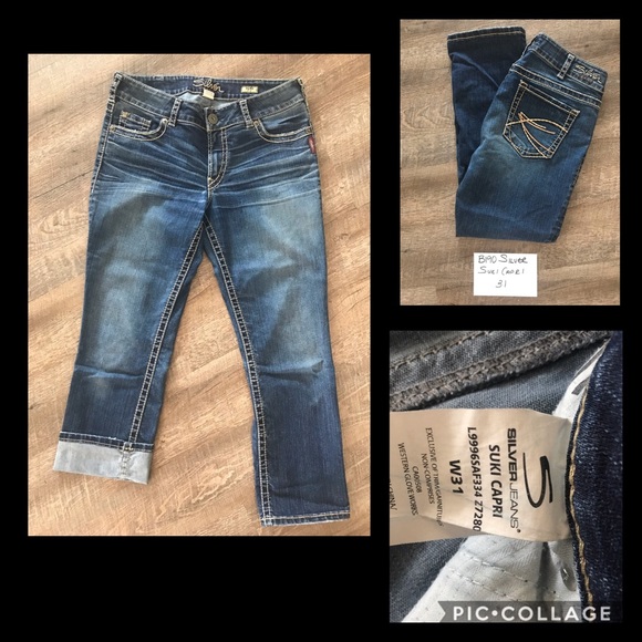 Silver Suki Jean Capris - Picture 1 of 5